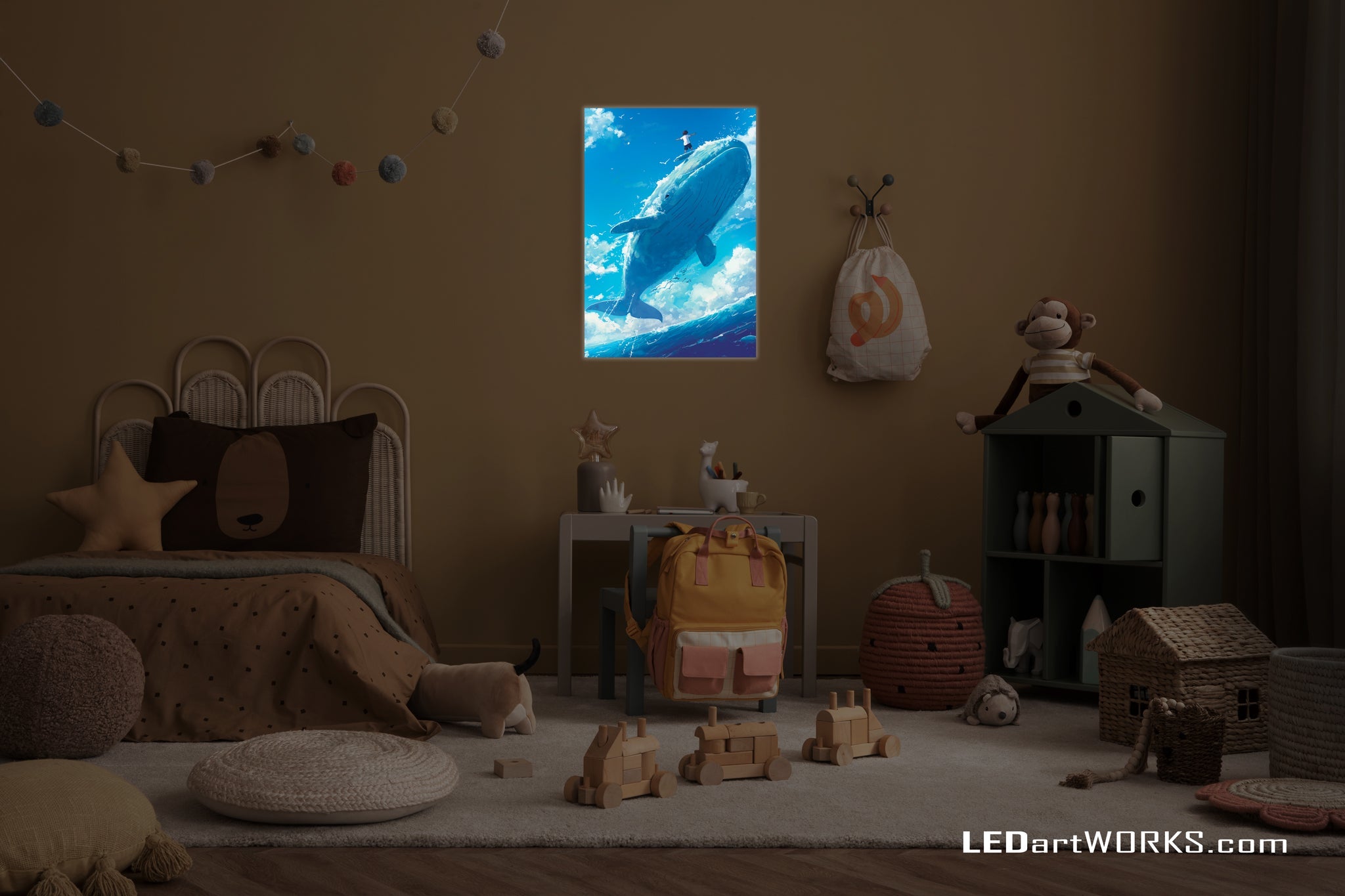 Boy and His Whale – Illuminated Wall Art
