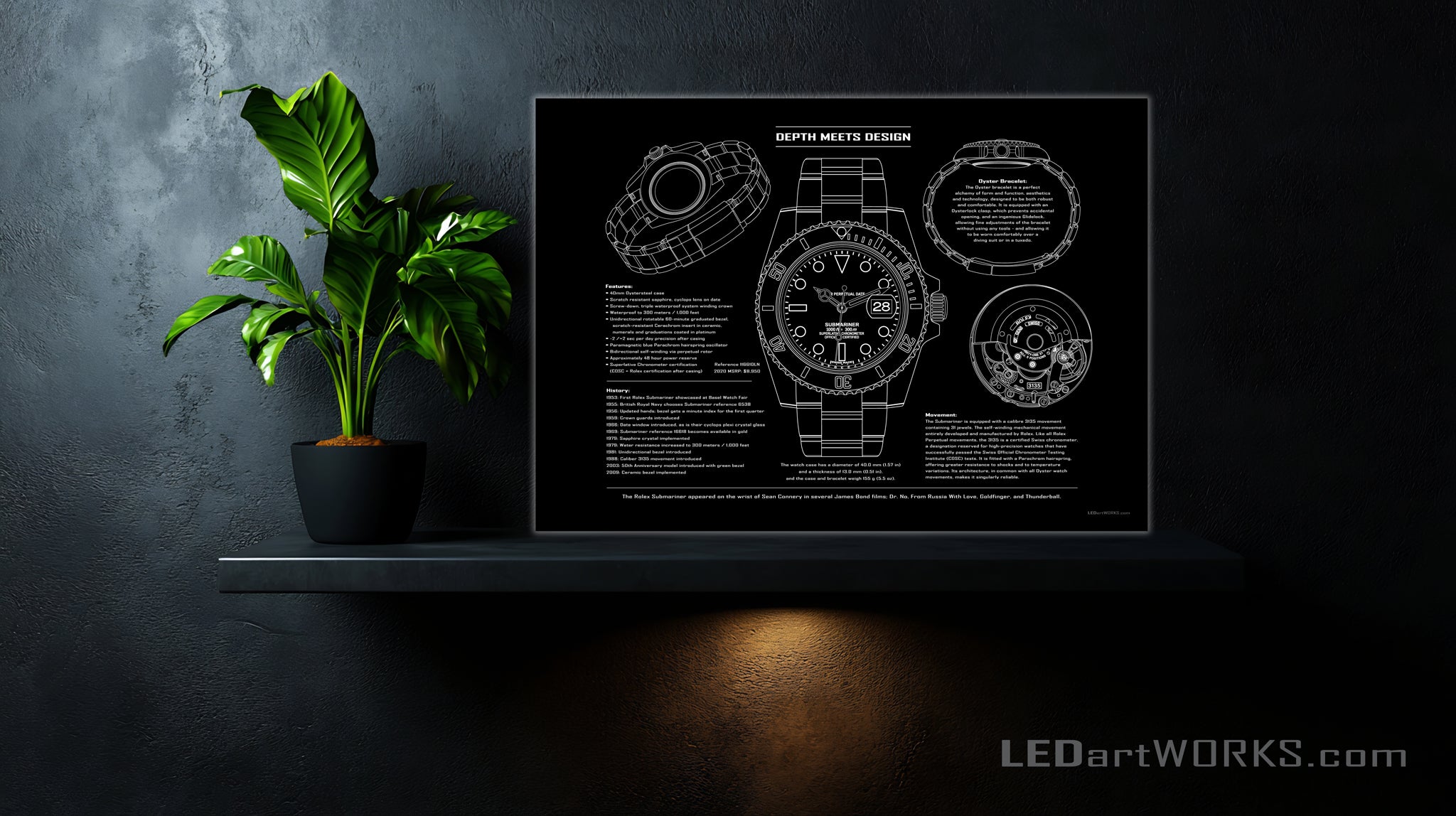 Depth Meets Design – Illuminated Technical Wall Art