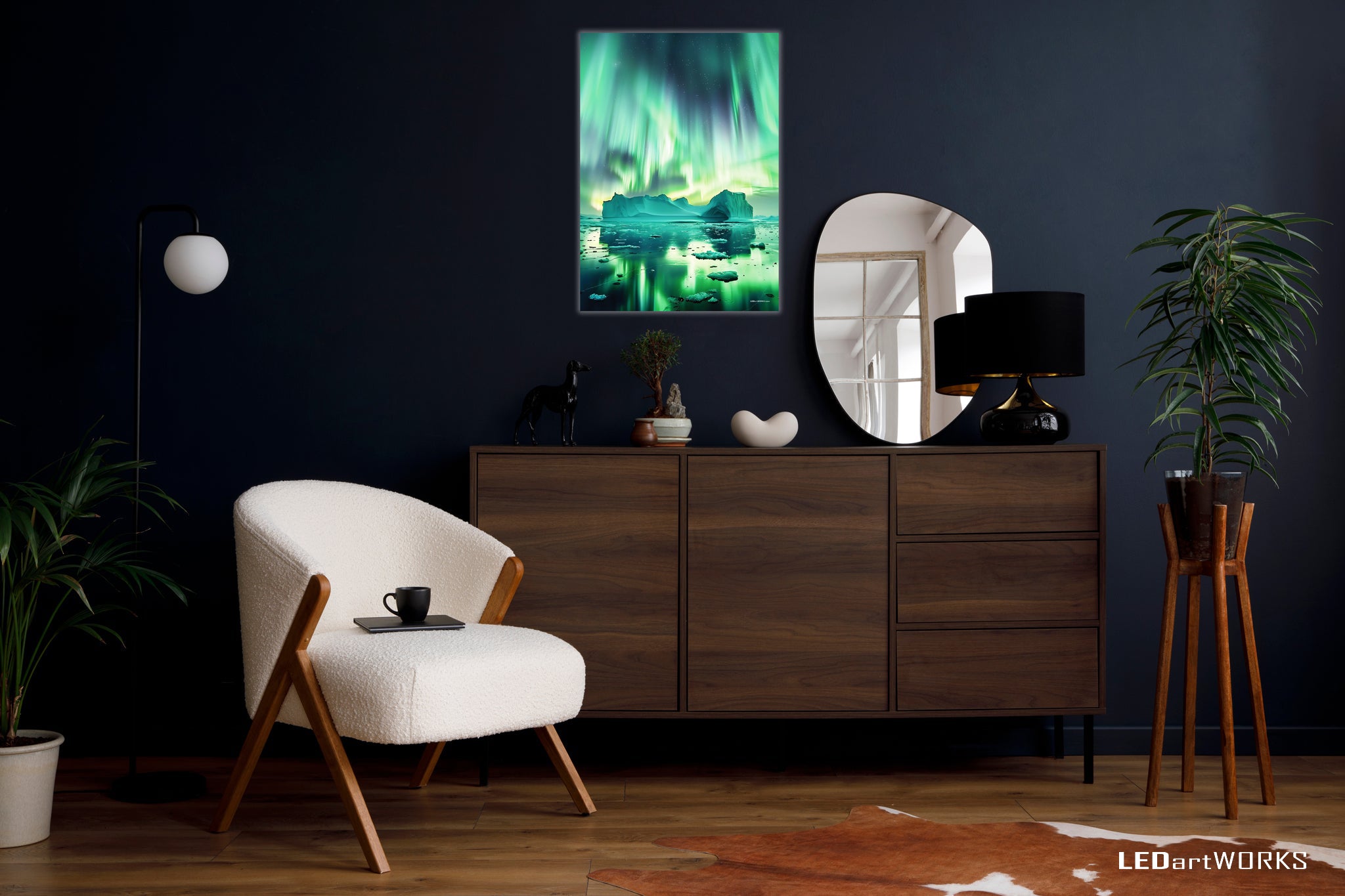 Emerald Silence – Illuminated Wall Art
