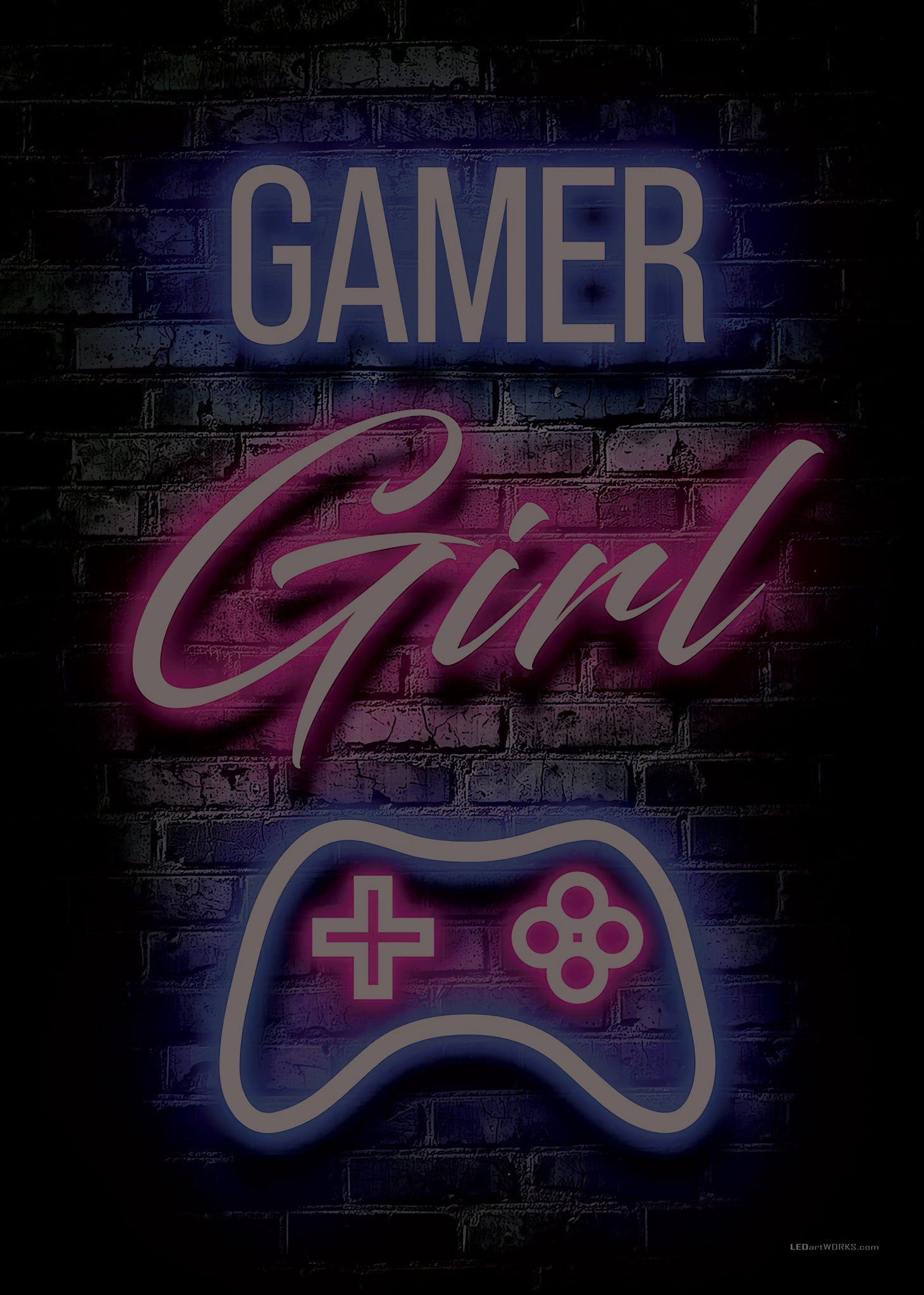 Gamer Girl – Illuminated Wall Art