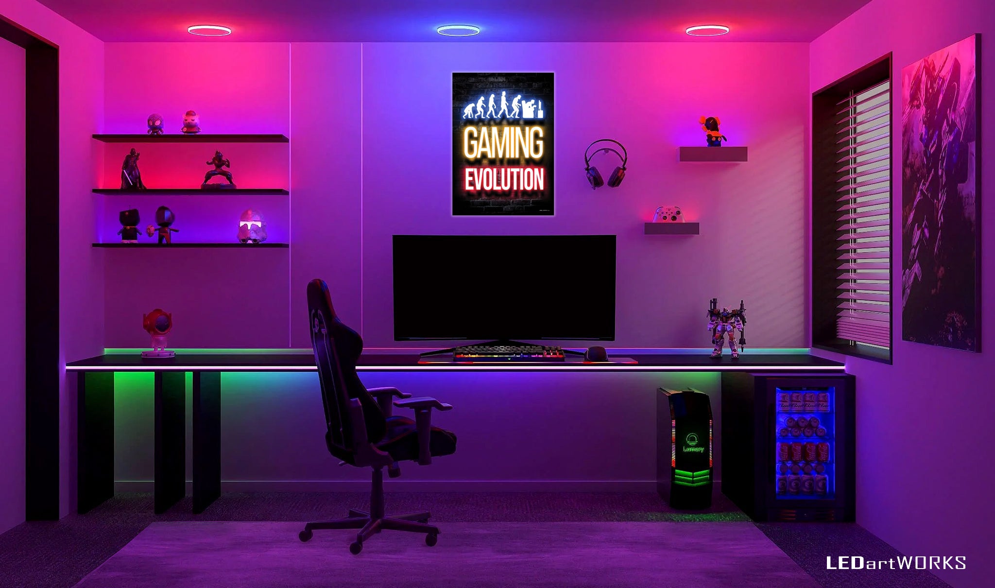 Gaming Evolution - Illuminated Wall Art