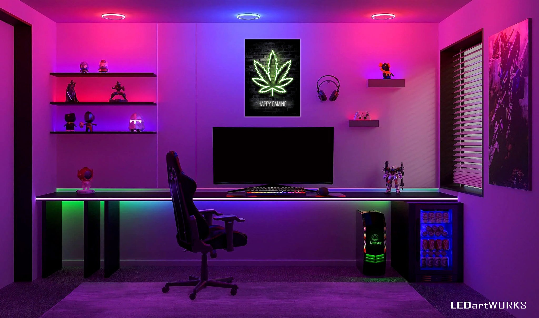 Happy Gaming – Illuminated Wall Art