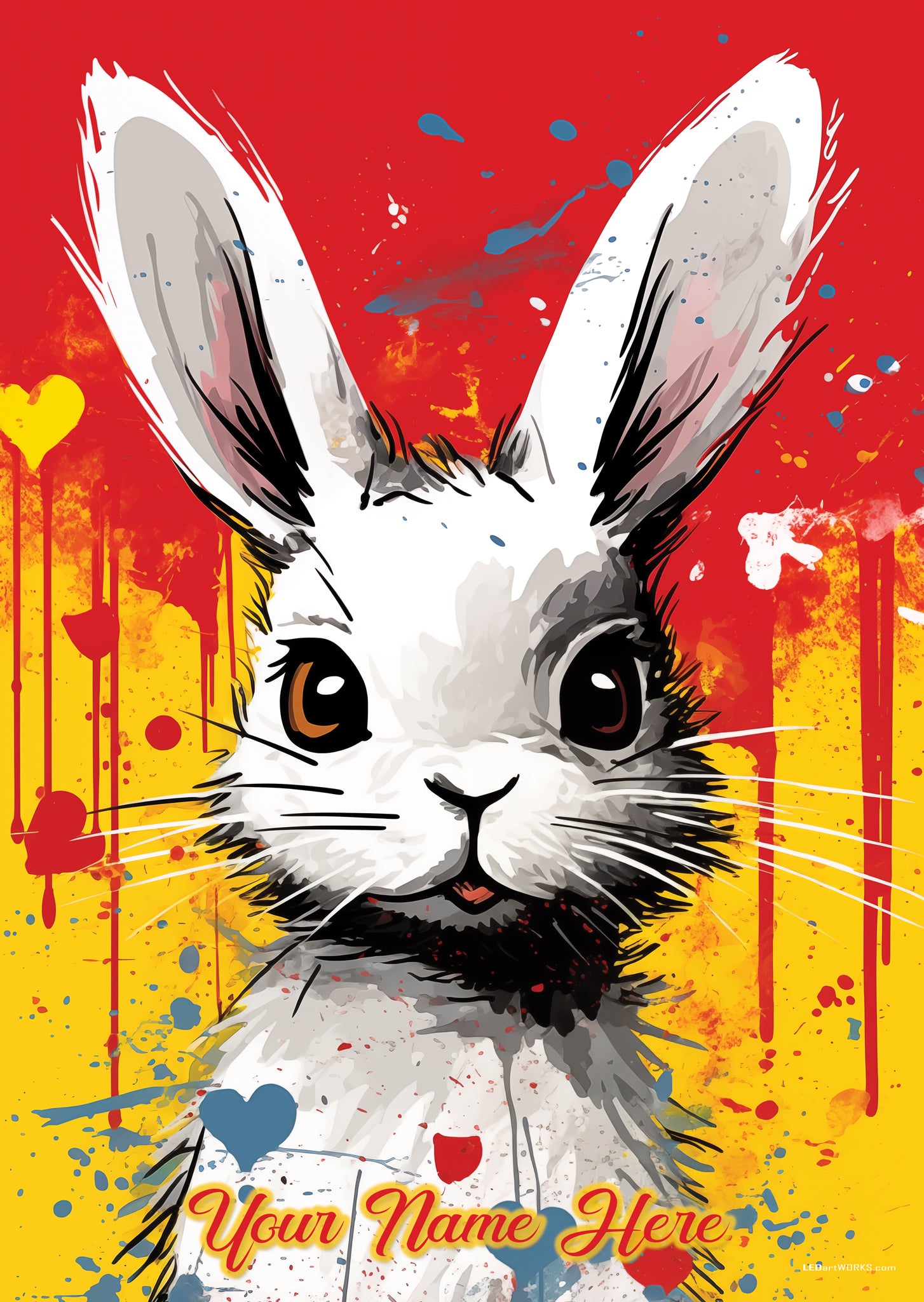 Heart and Hare – Illuminated Wall Art