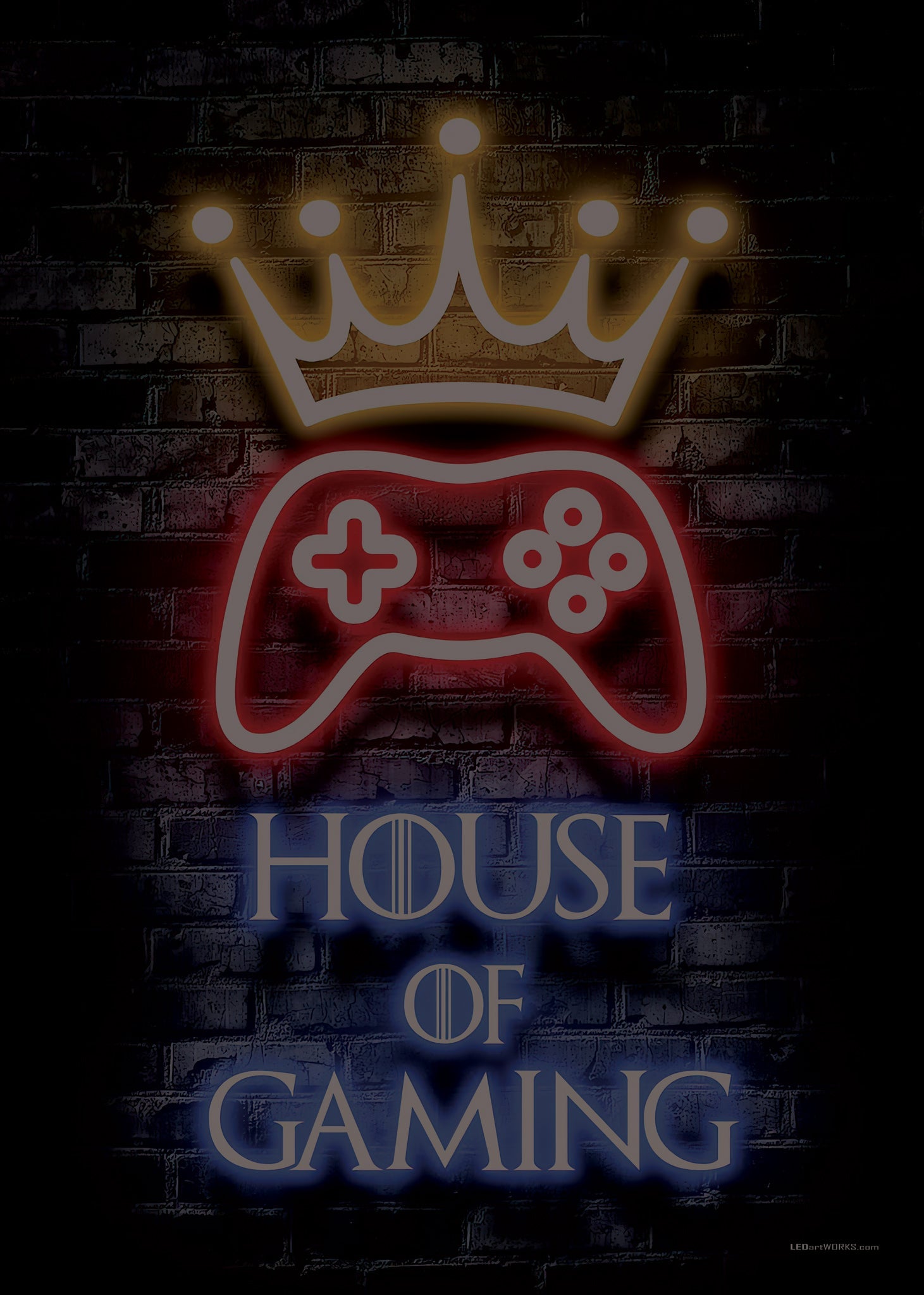 House of Gaming – Illuminated Wall Art