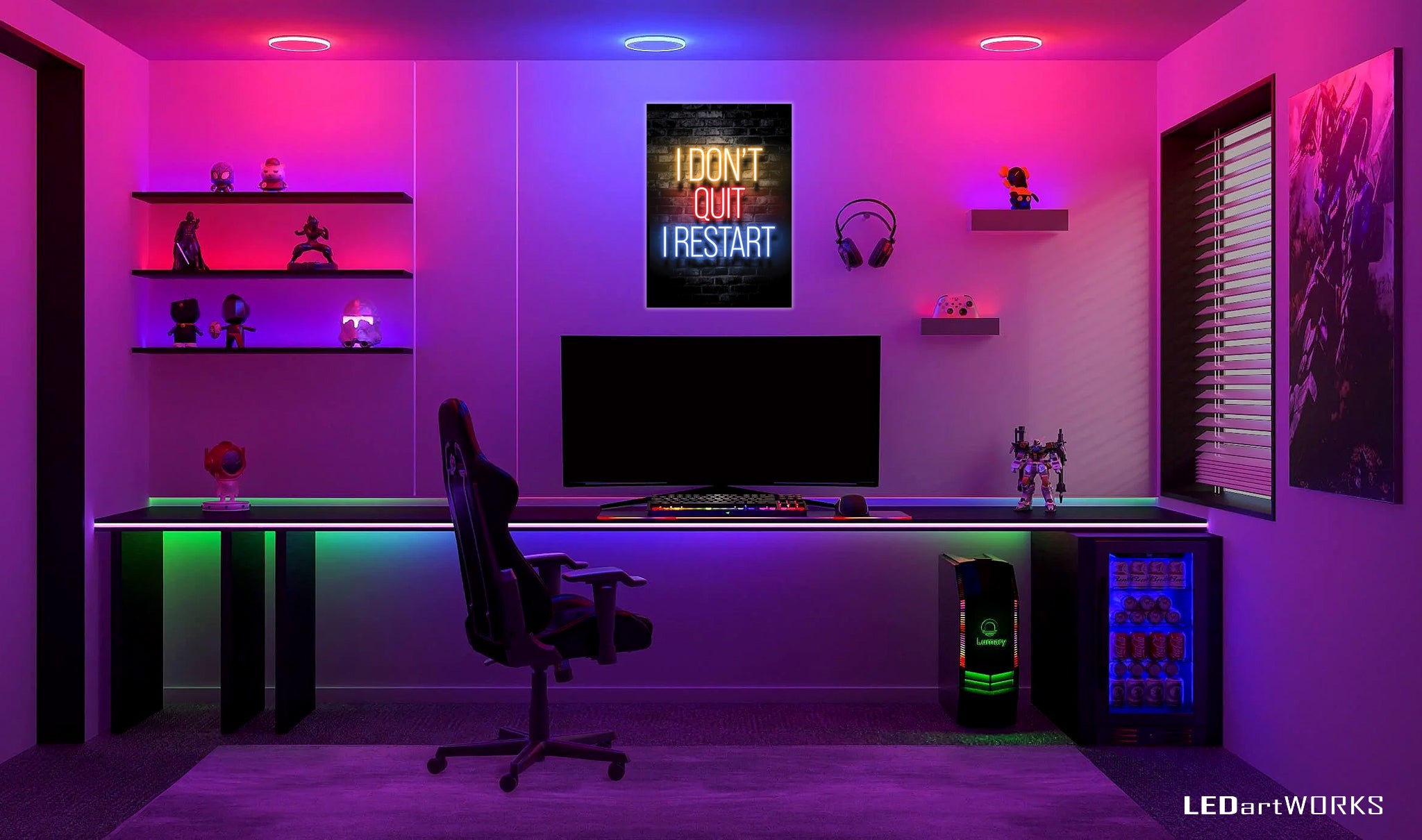 I Don't Quit I Restart - Illuminate Wall Art