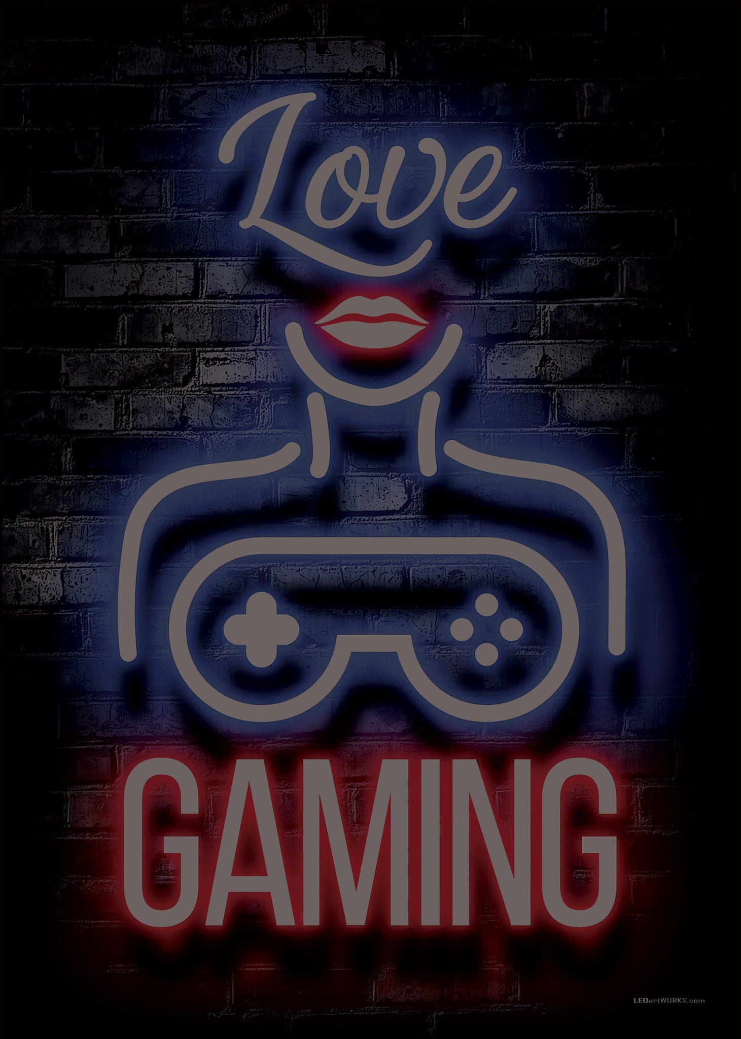 Love Gaming – Illuminated Wall Art