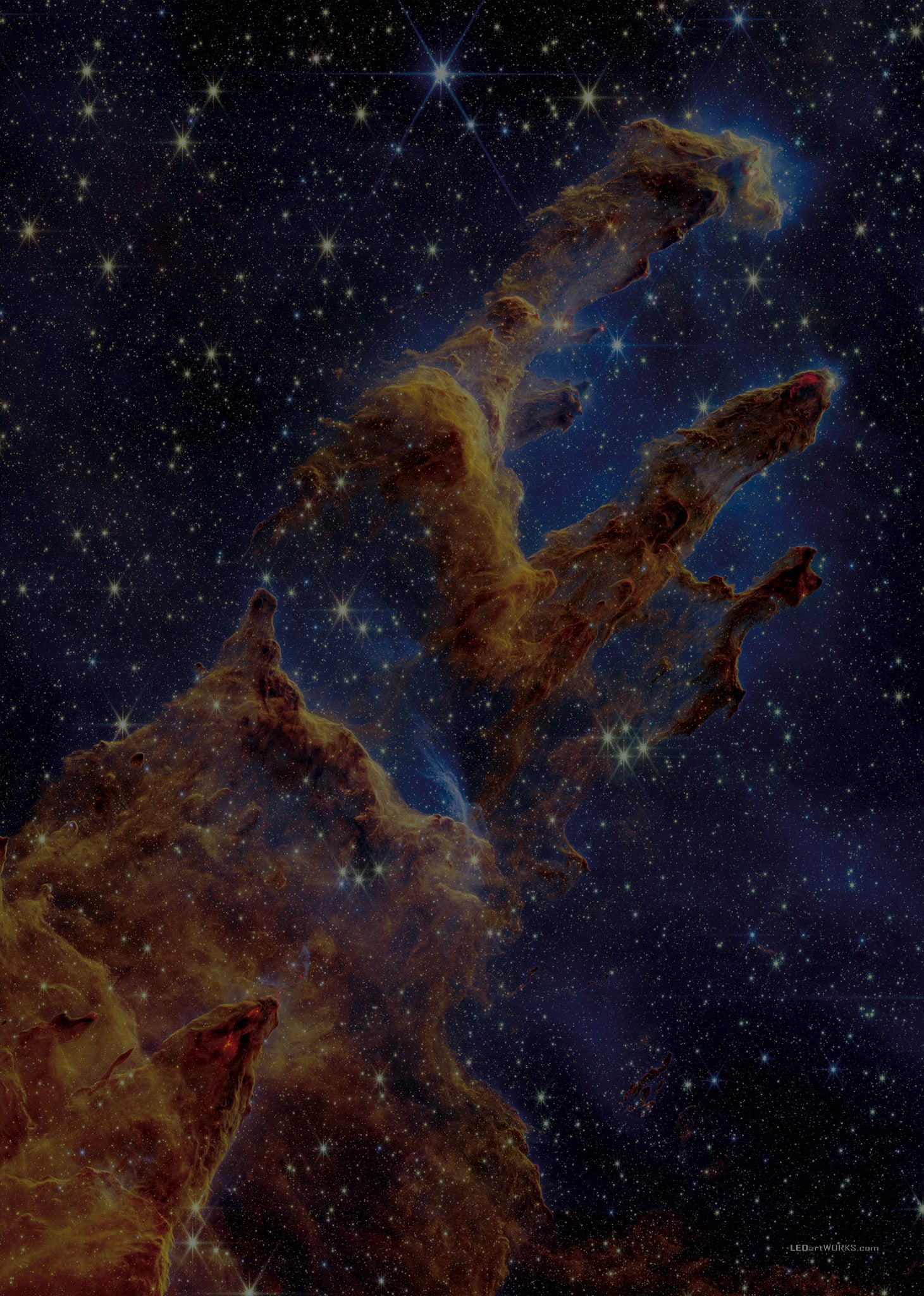 Pillars of Creation – Illuminated Deep Space Phenomenon Art