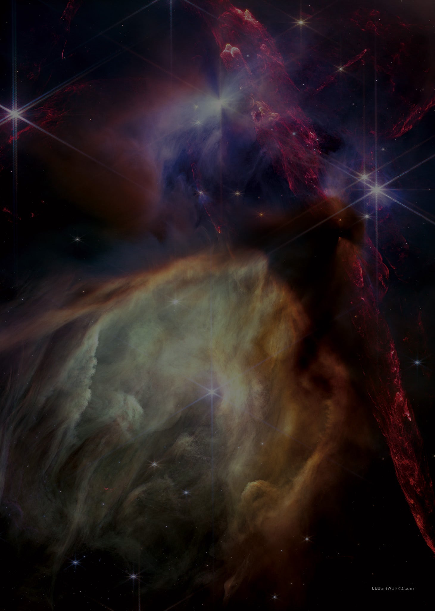Rho Ophiuchi Cloud Complex – Illuminated Deep Space Phenomenon Art