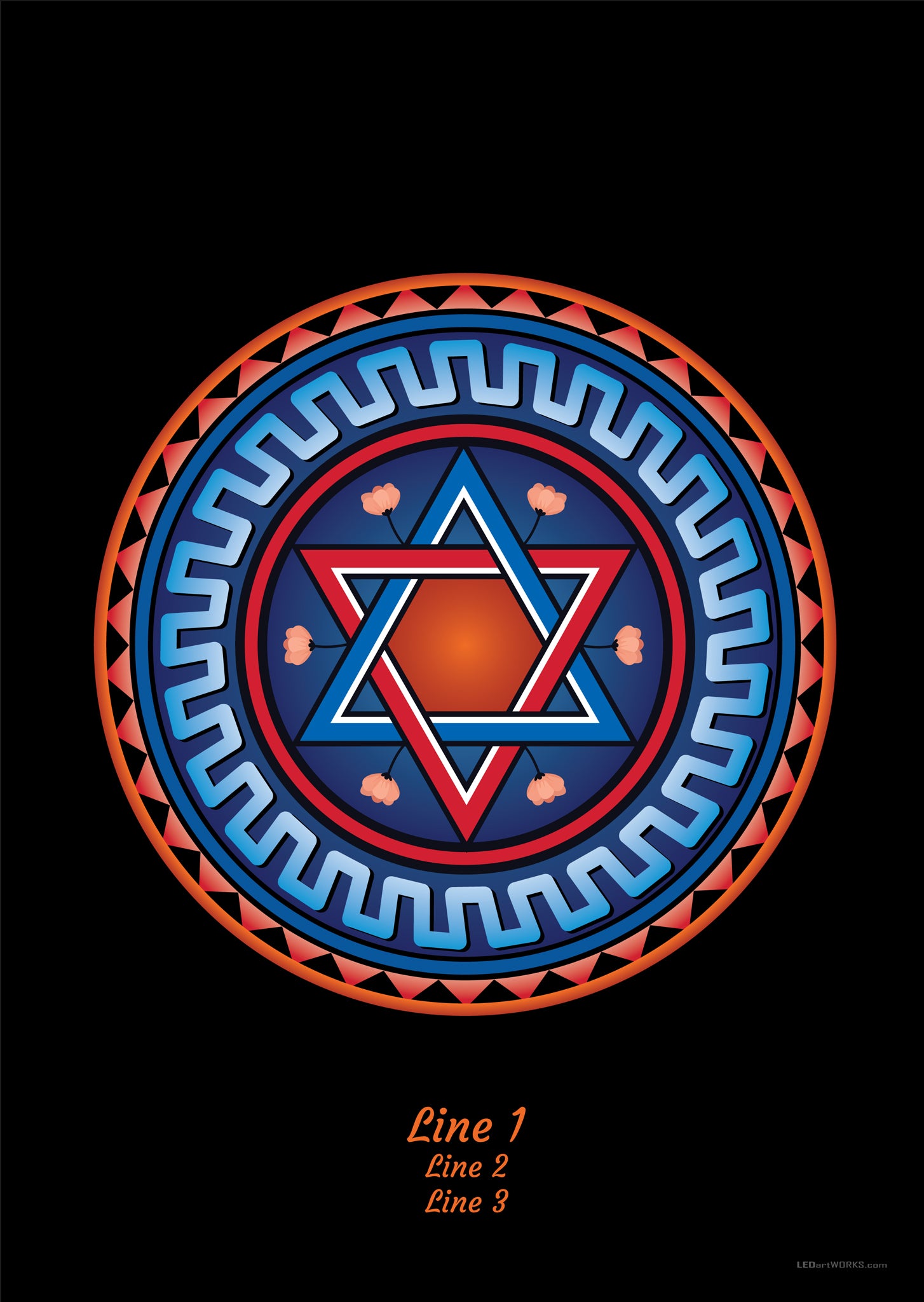 Star of David – Illuminated Mosaic of Sacred Unity