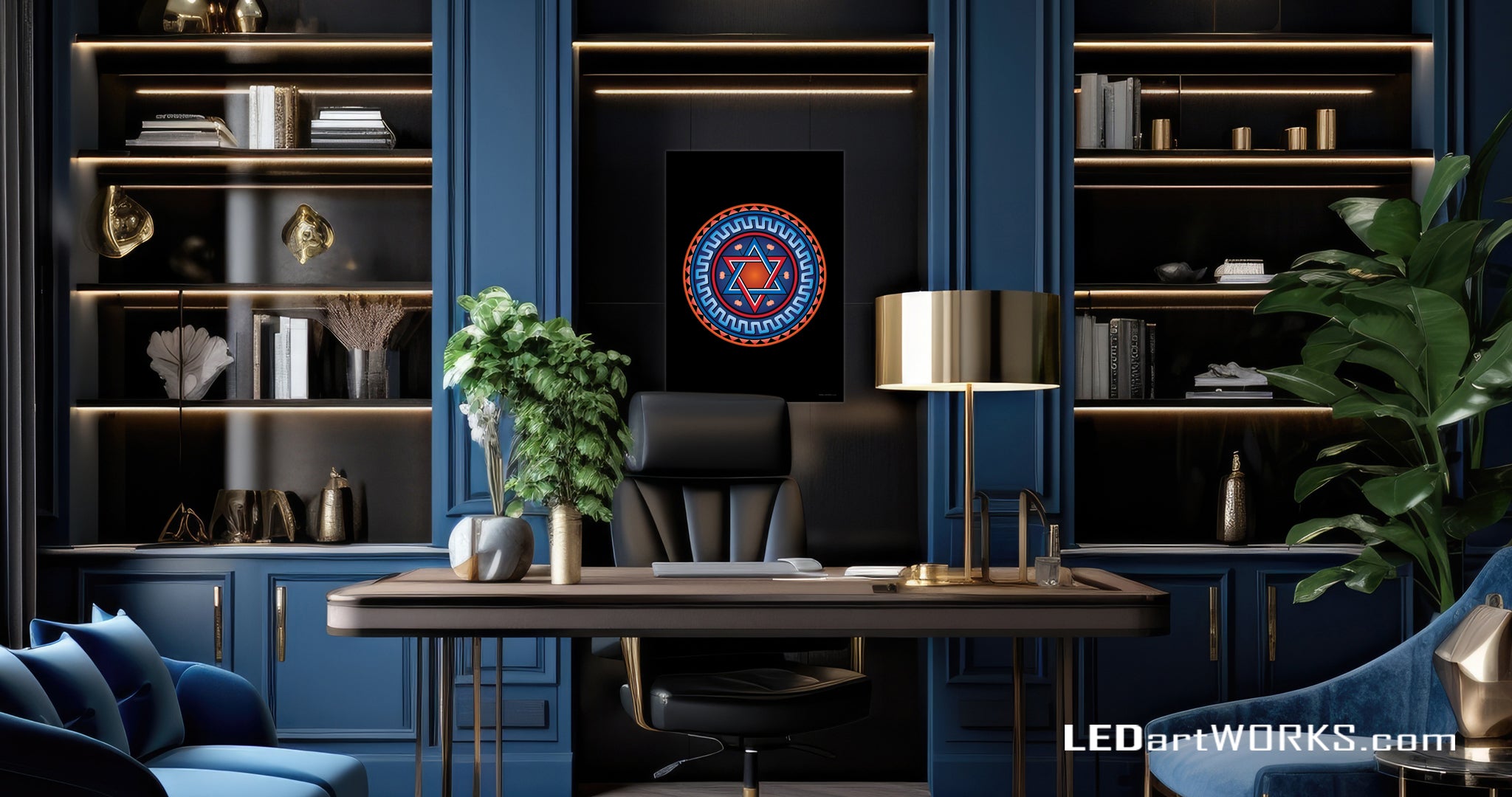 Star of David – Illuminated Mosaic of Sacred Unity