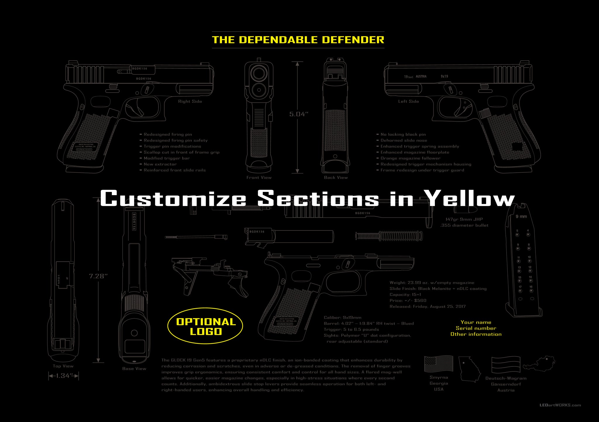 The Dependable Defender – Illuminated Technical Blueprint Art