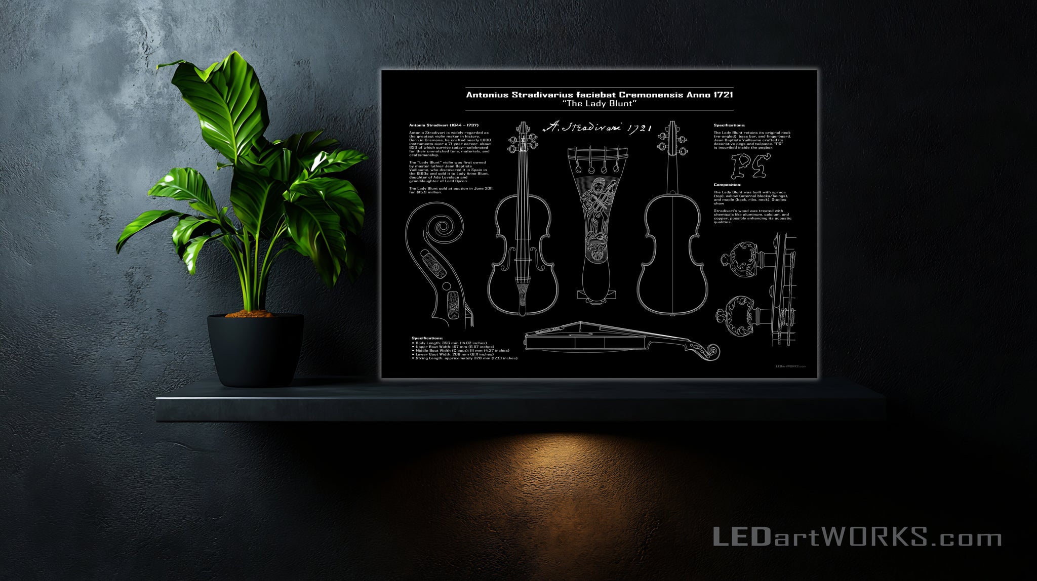 The Lady Blunt – Illuminated Technical Wall Art