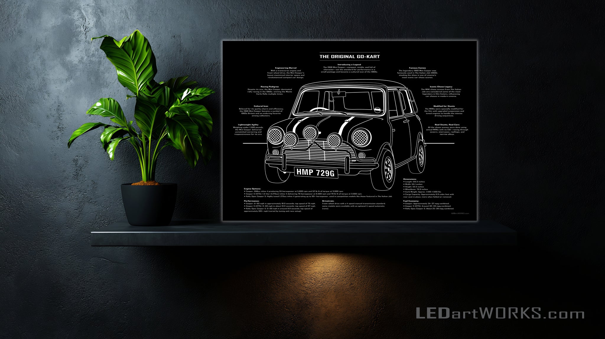 The Original Go-Kart – Illuminated Blueprint Art