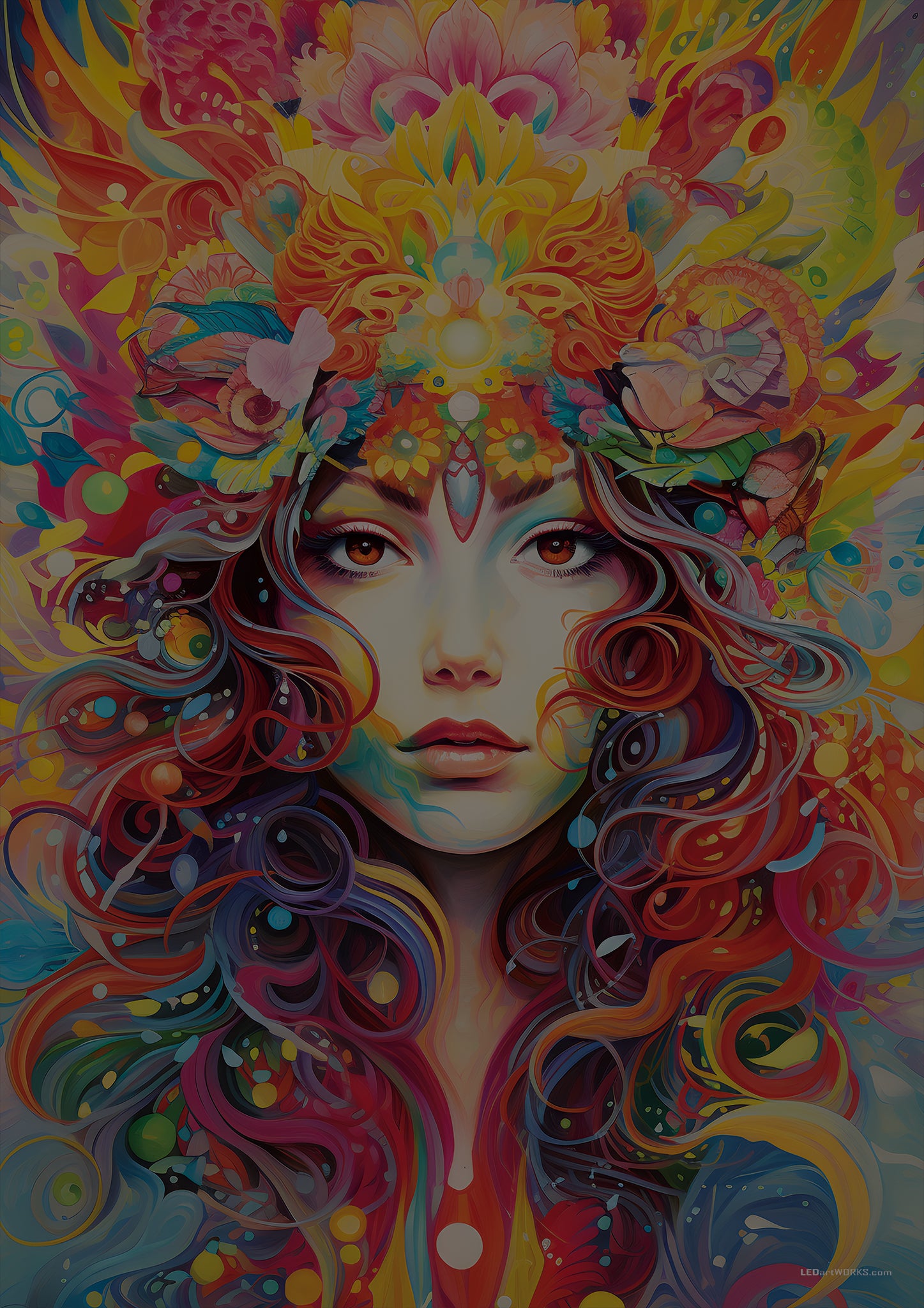 Aurora Muse – Illuminated Psychedelic Portrait Art