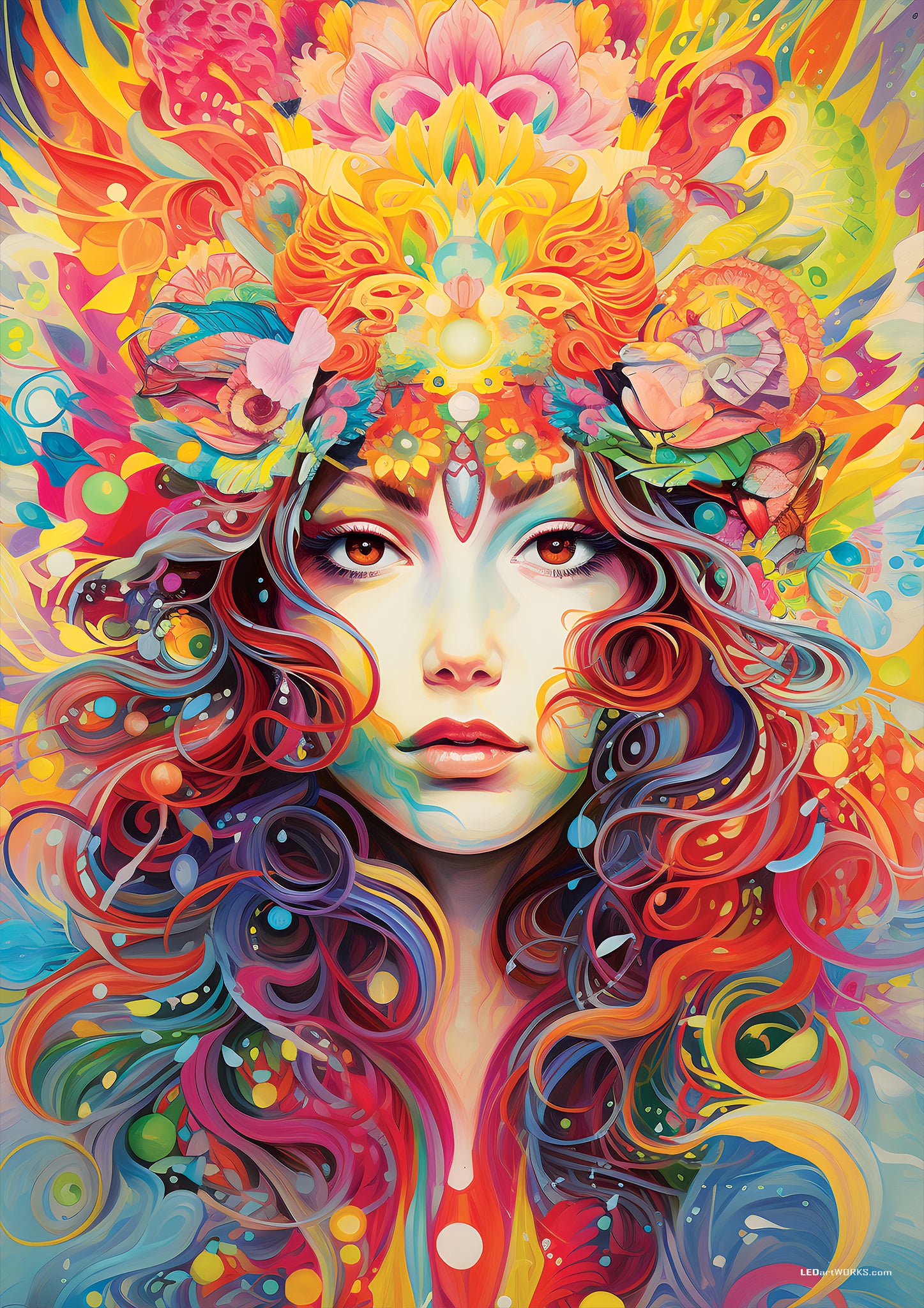 Aurora Muse – Illuminated Psychedelic Portrait Art
