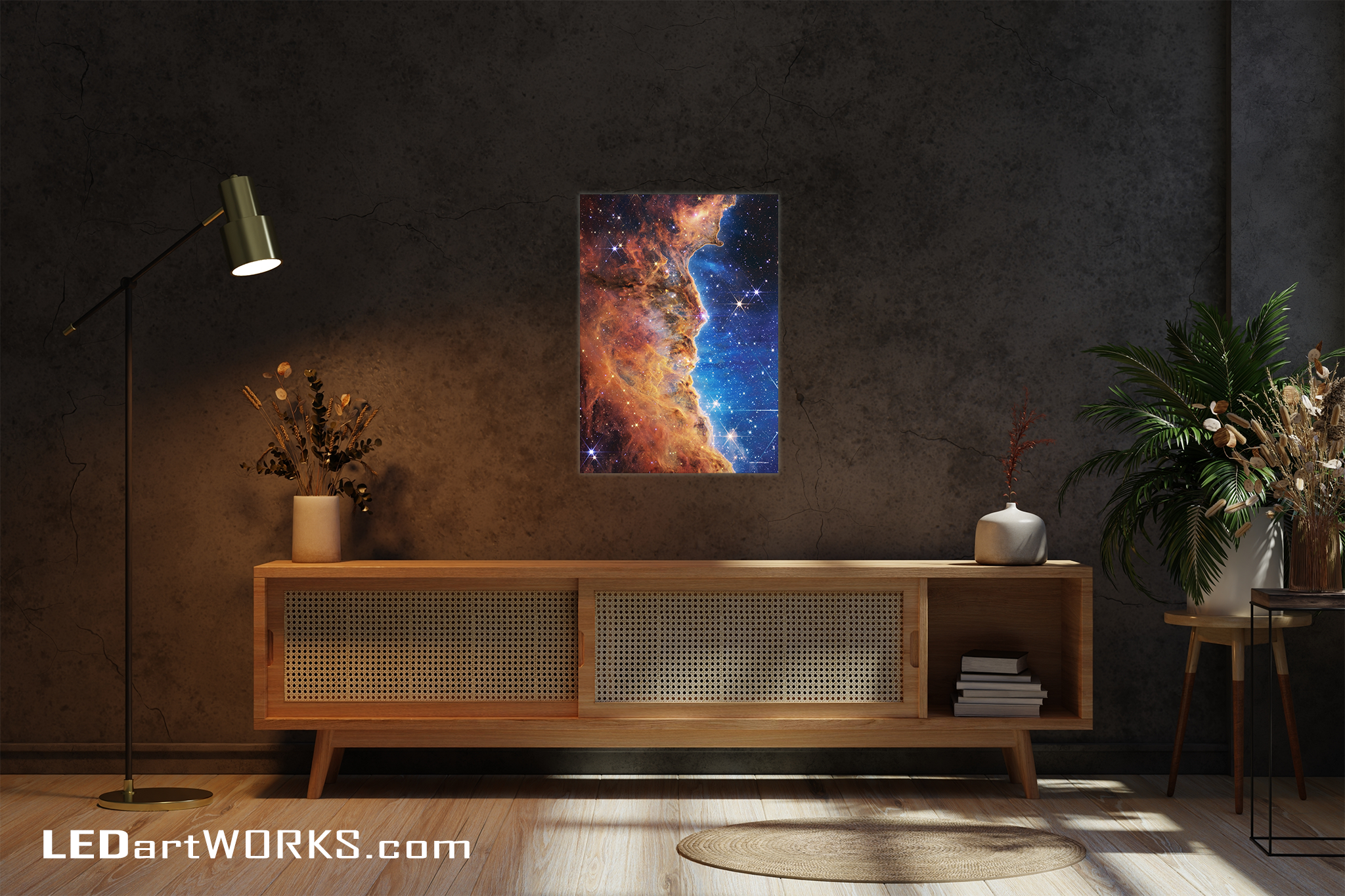 Cosmic Cliffs – Illuminated Celestial Landscape Art