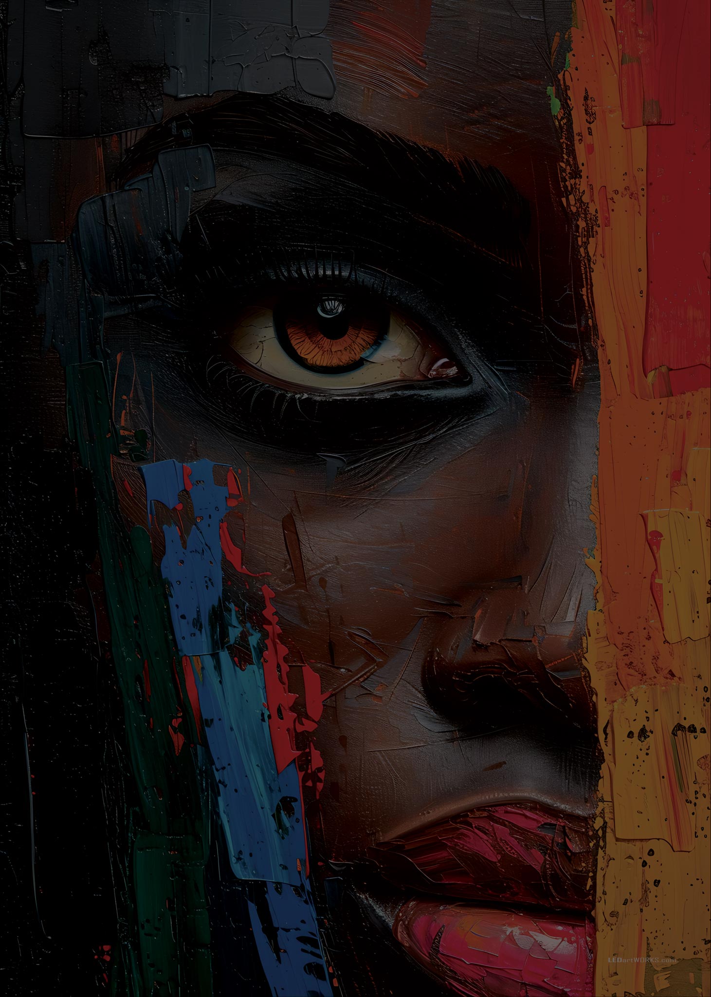 Through Fire and Color – Illuminated Wall Art