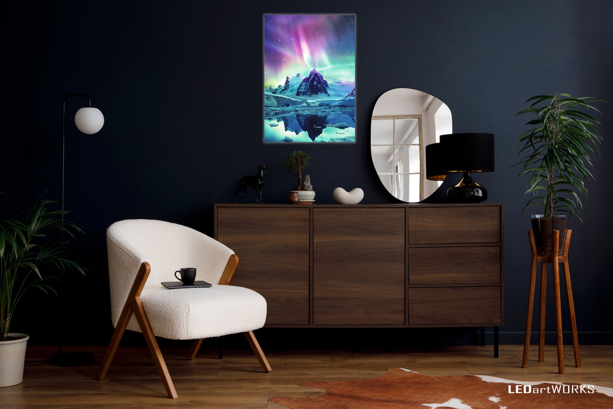 Celestial Mirror – Illuminated Wall Art