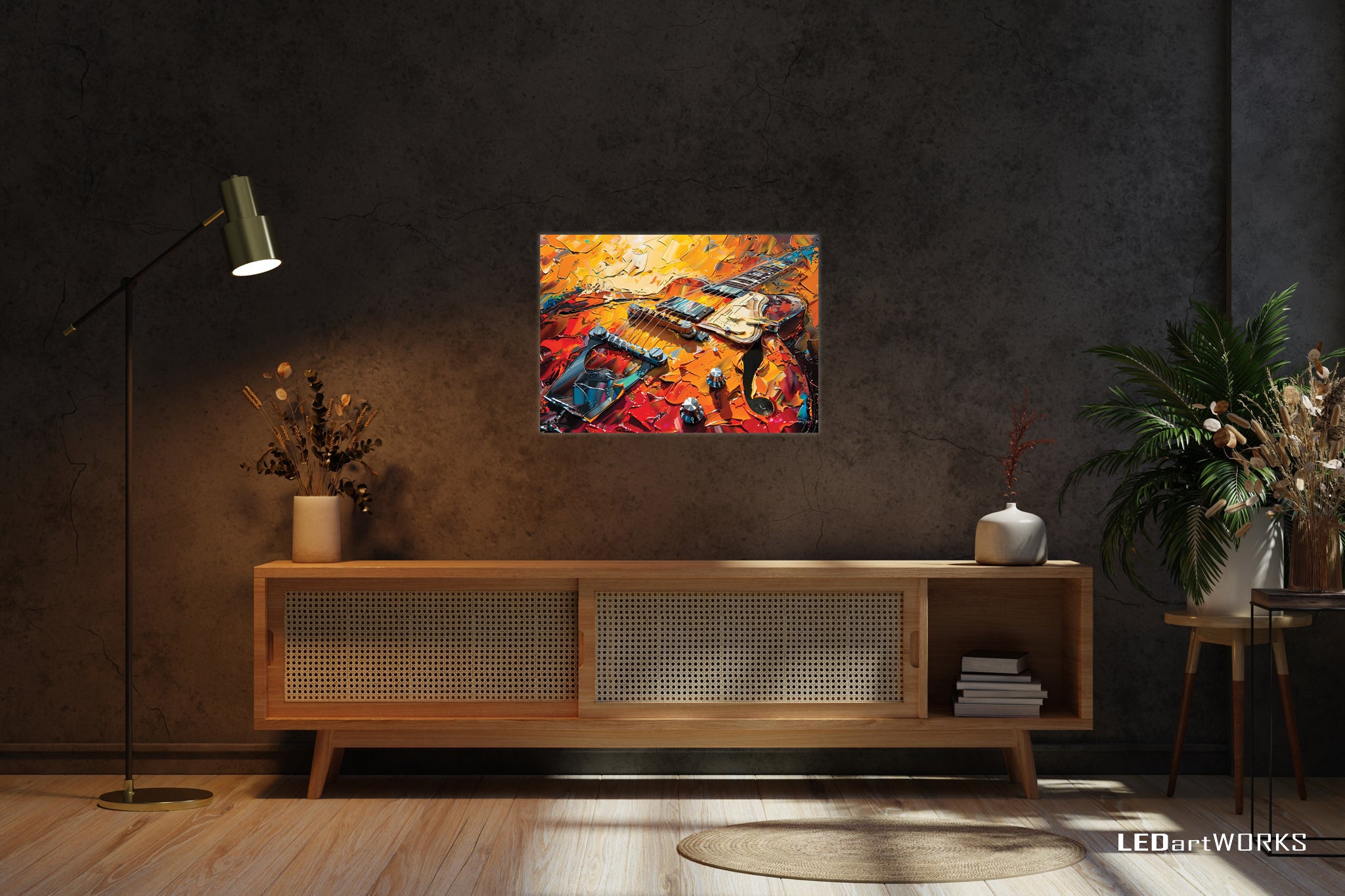 Electric Bloom – Illuminated Wall Art