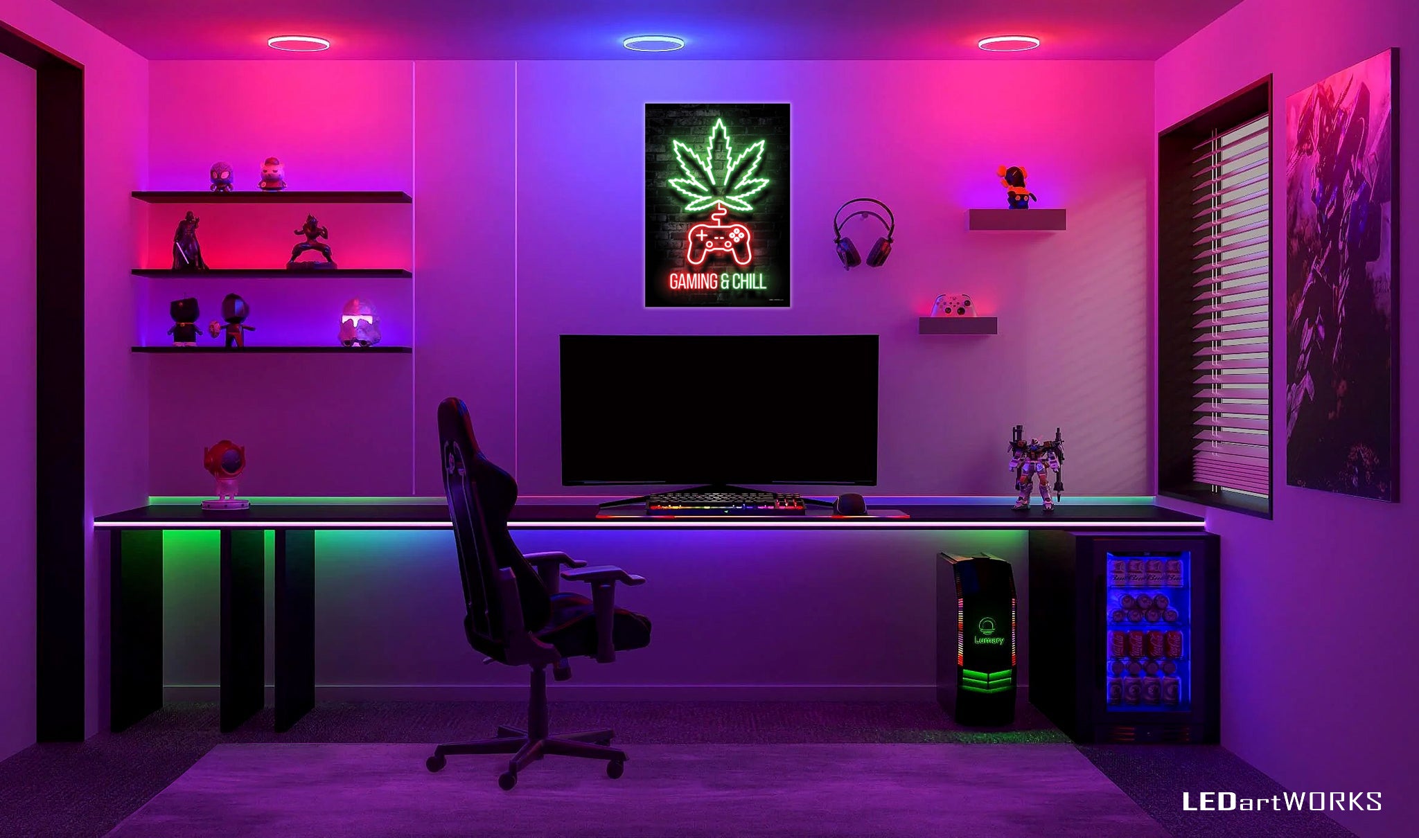 Gaming and Chill – Illuminated Wall Art