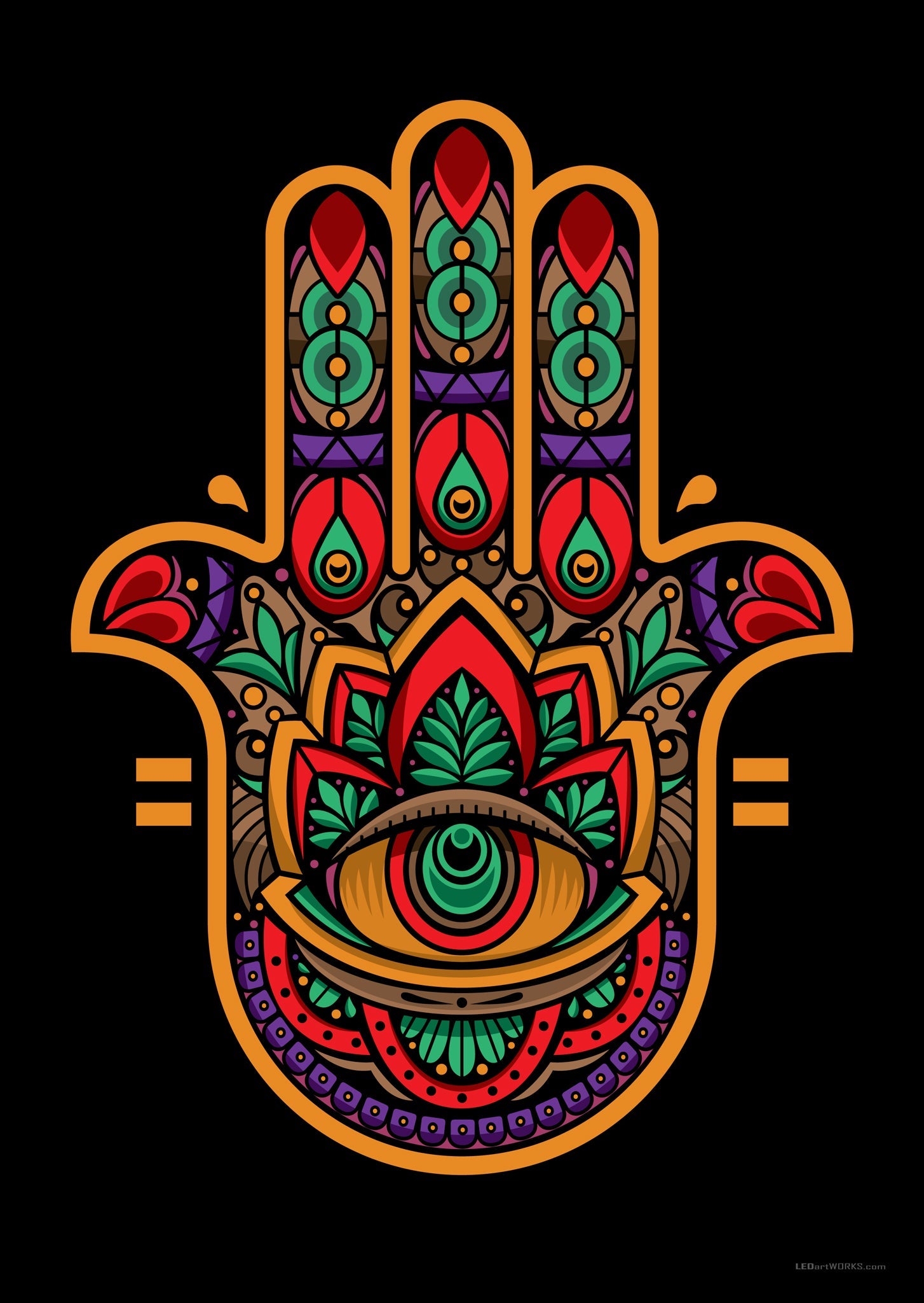 Hamsa – Illuminated Symbol of Protection, Peace & Positivity