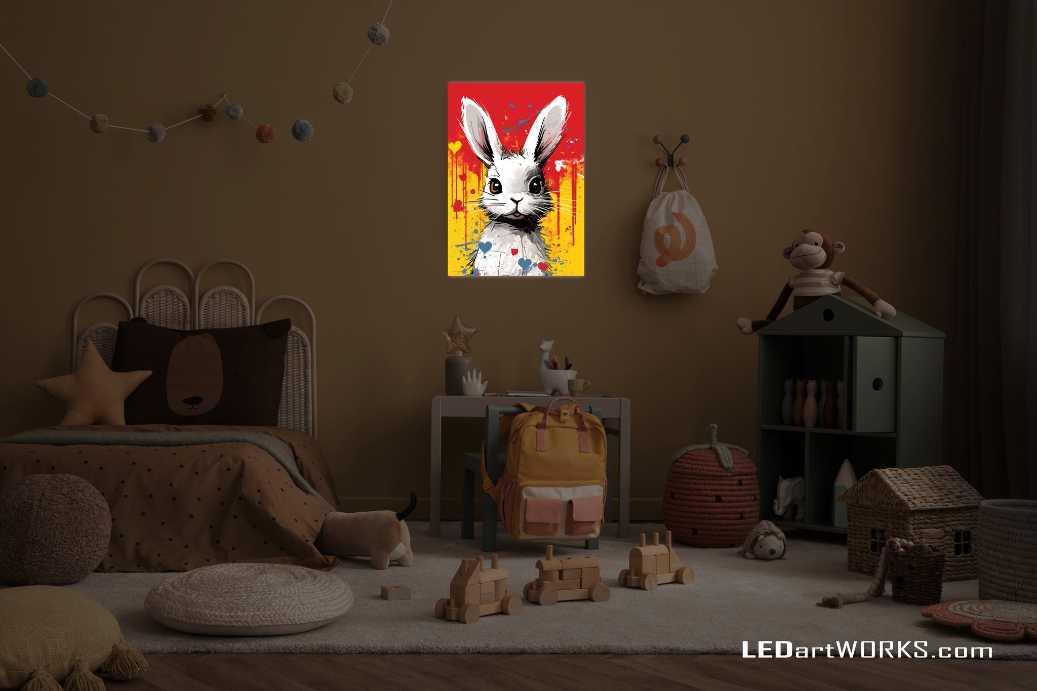 Heart and Hare – Illuminated Wall Art