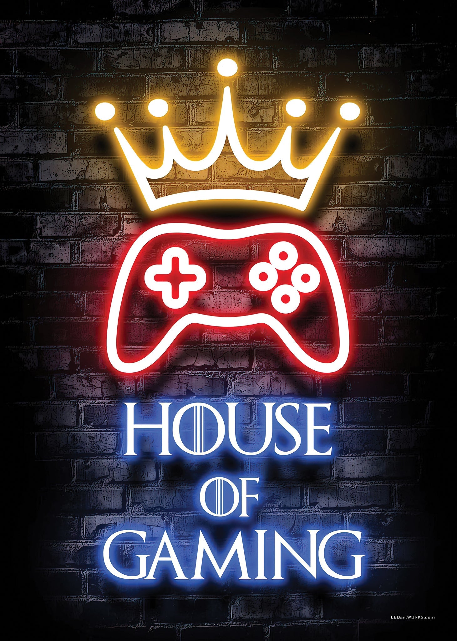 House of Gaming – Illuminated Wall Art