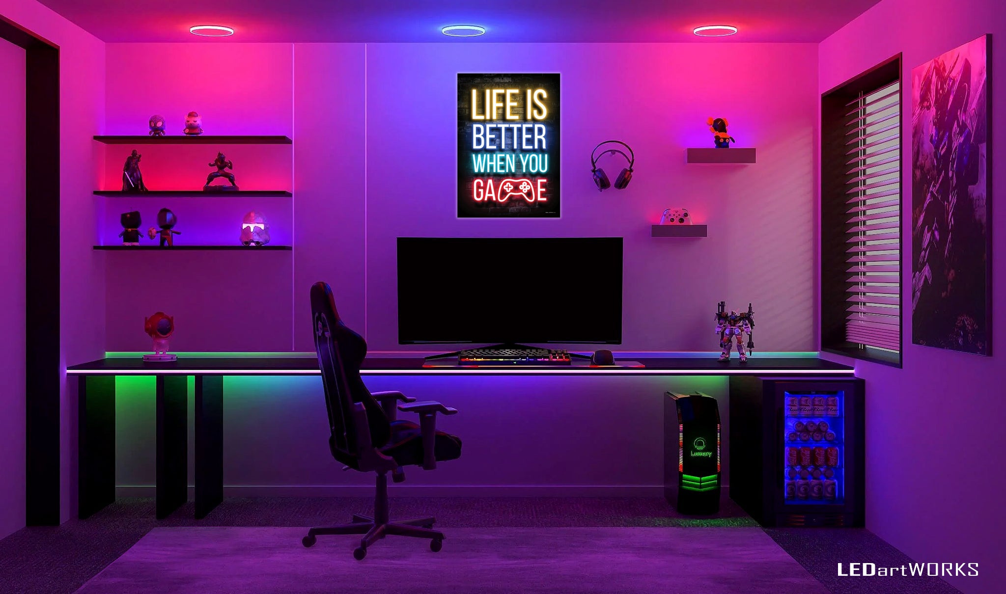 Life Is Better When You Game – Illuminated Wall Art