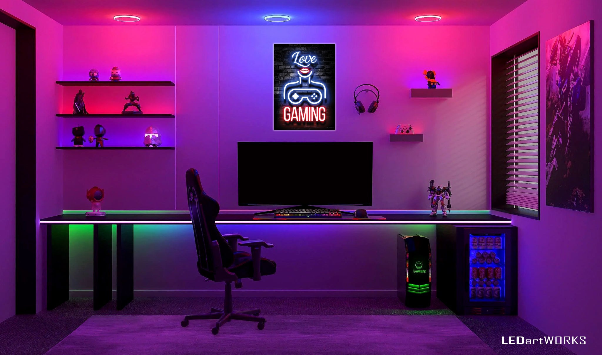 Love Gaming – Illuminated Wall Art