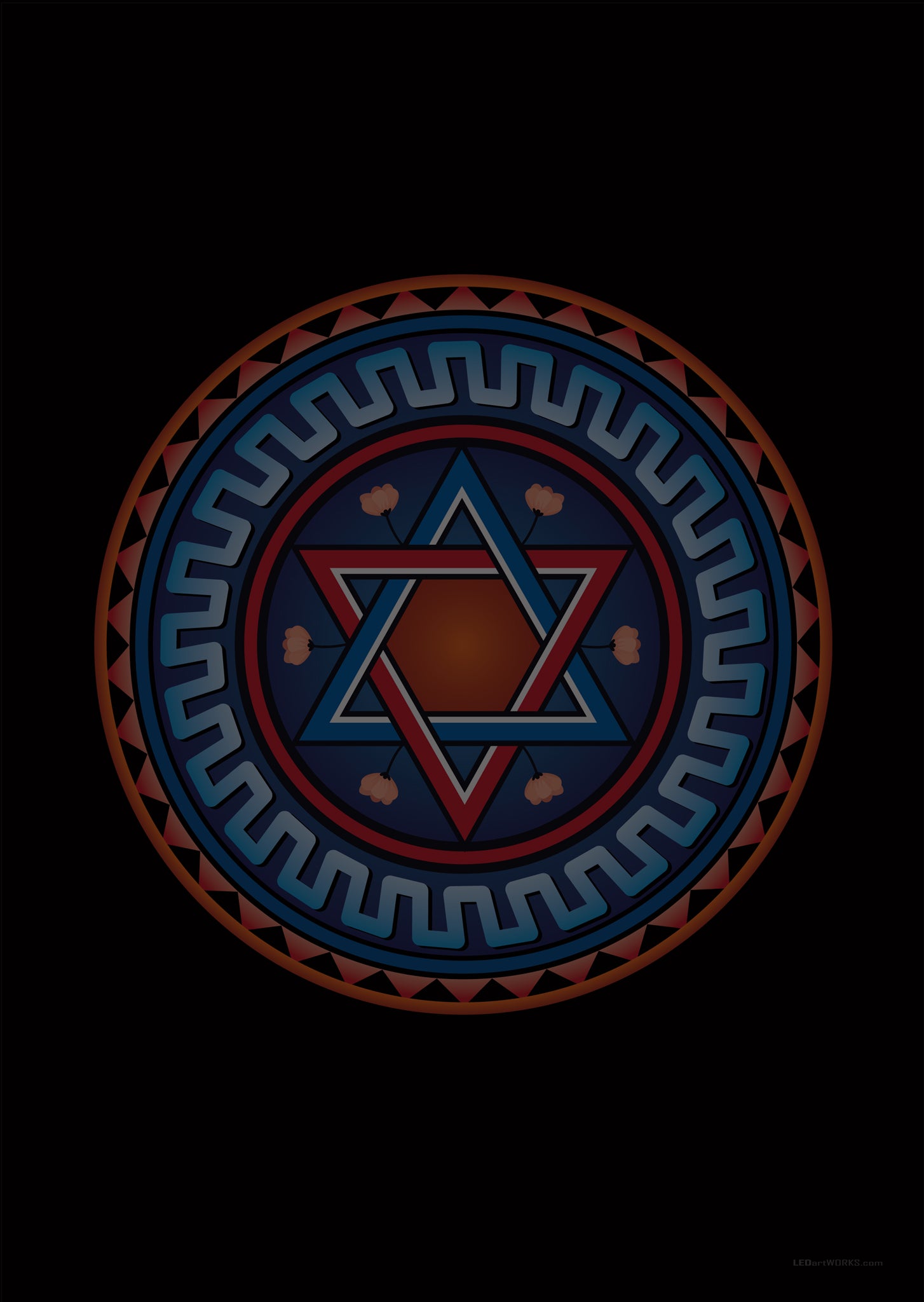 Star of David – Illuminated Mosaic of Sacred Unity