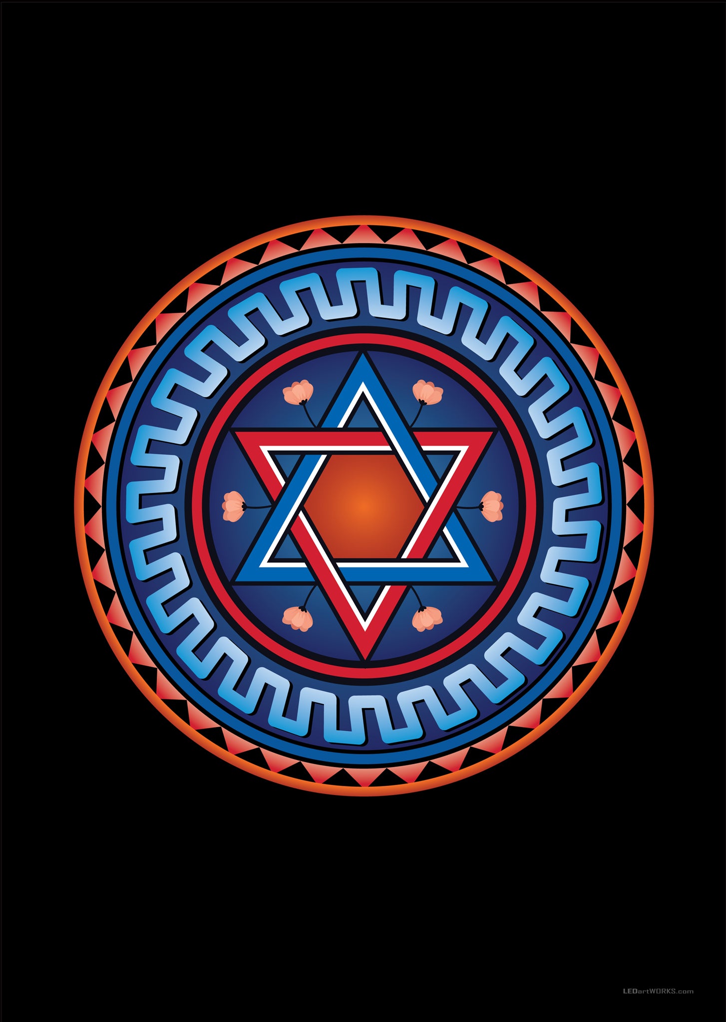 Star of David – Illuminated Mosaic of Sacred Unity