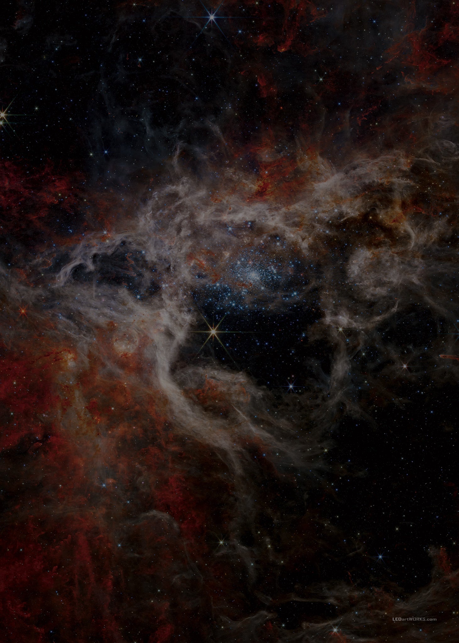 Tarantula Nebula – Illuminated Deep-Space Phenomenon Art