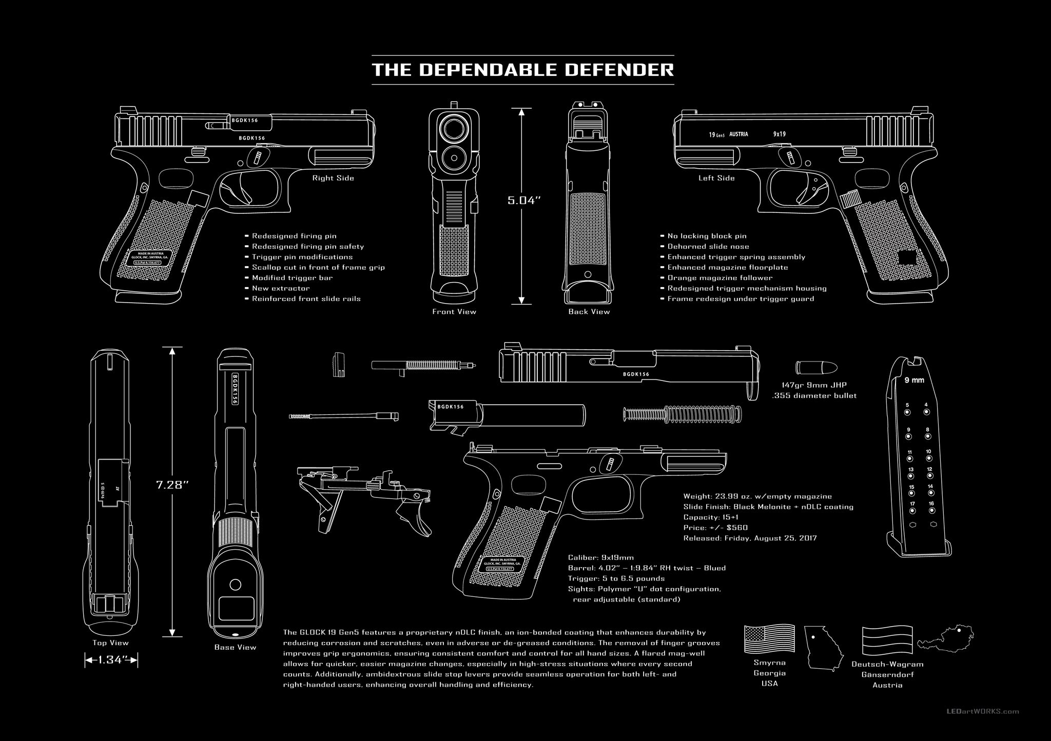 The Dependable Defender – Illuminated Technical Blueprint Art