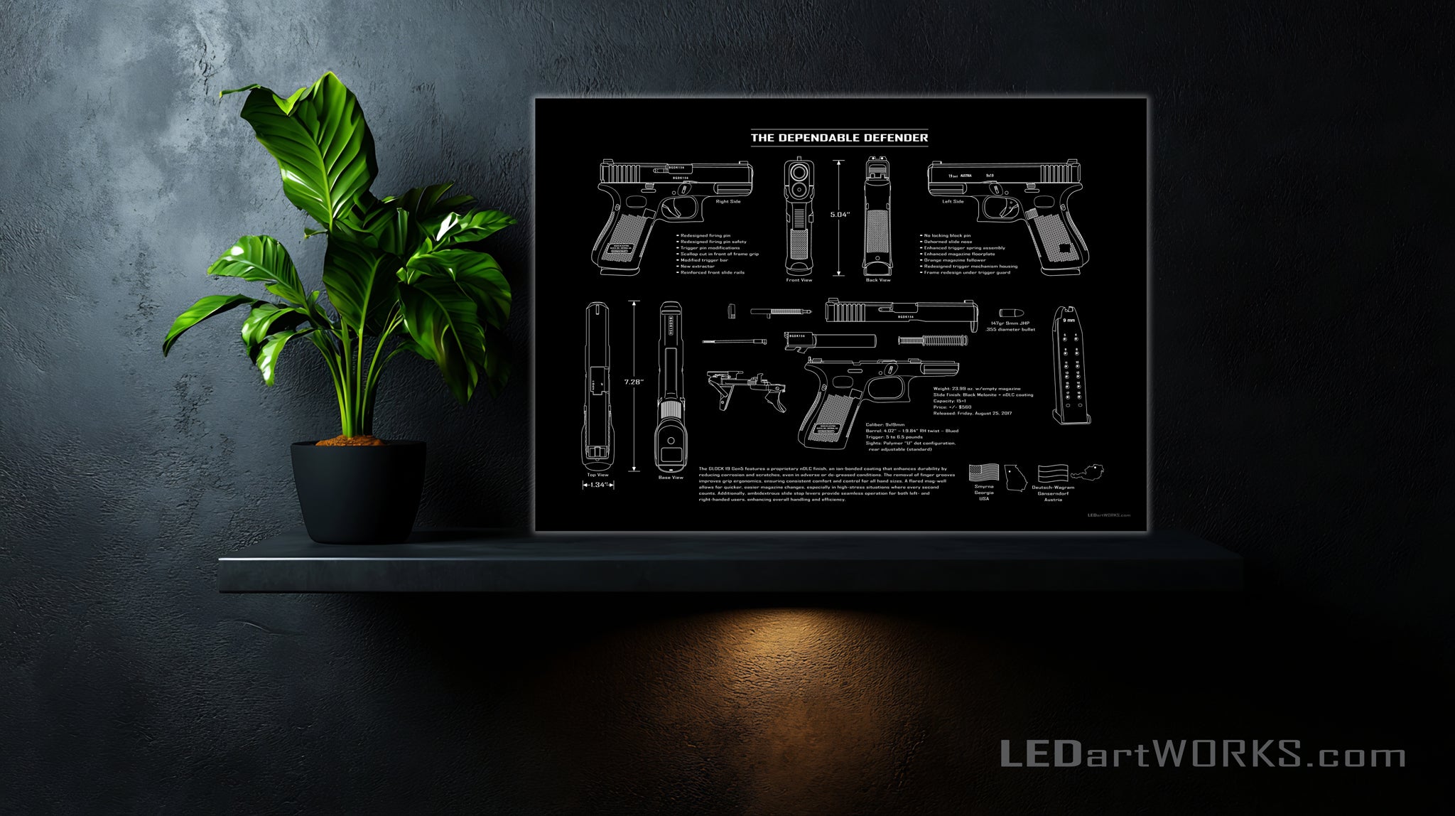 The Dependable Defender – Illuminated Technical Blueprint Art