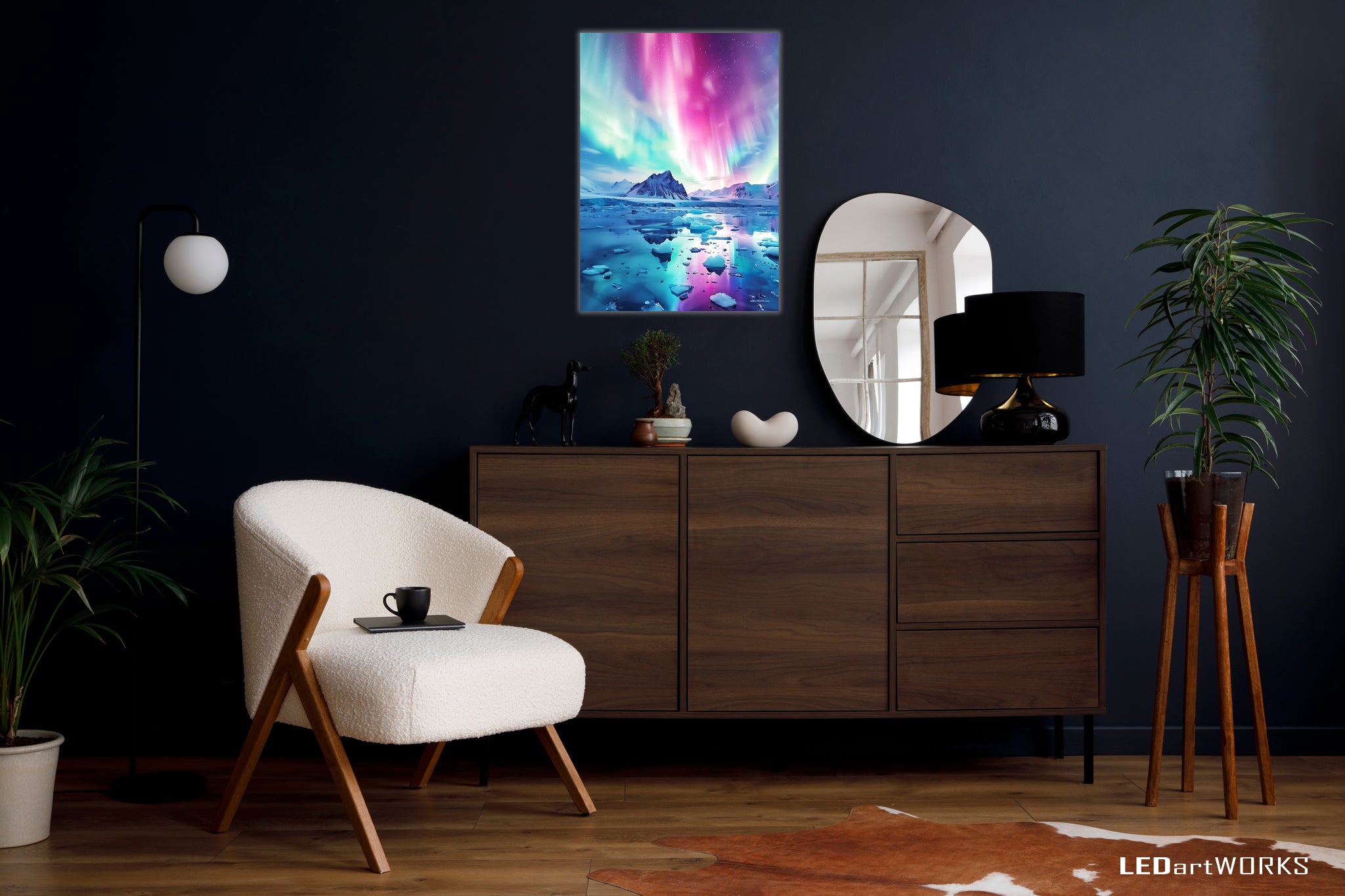 Whispers of the Aurora – Illuminated Wall Art