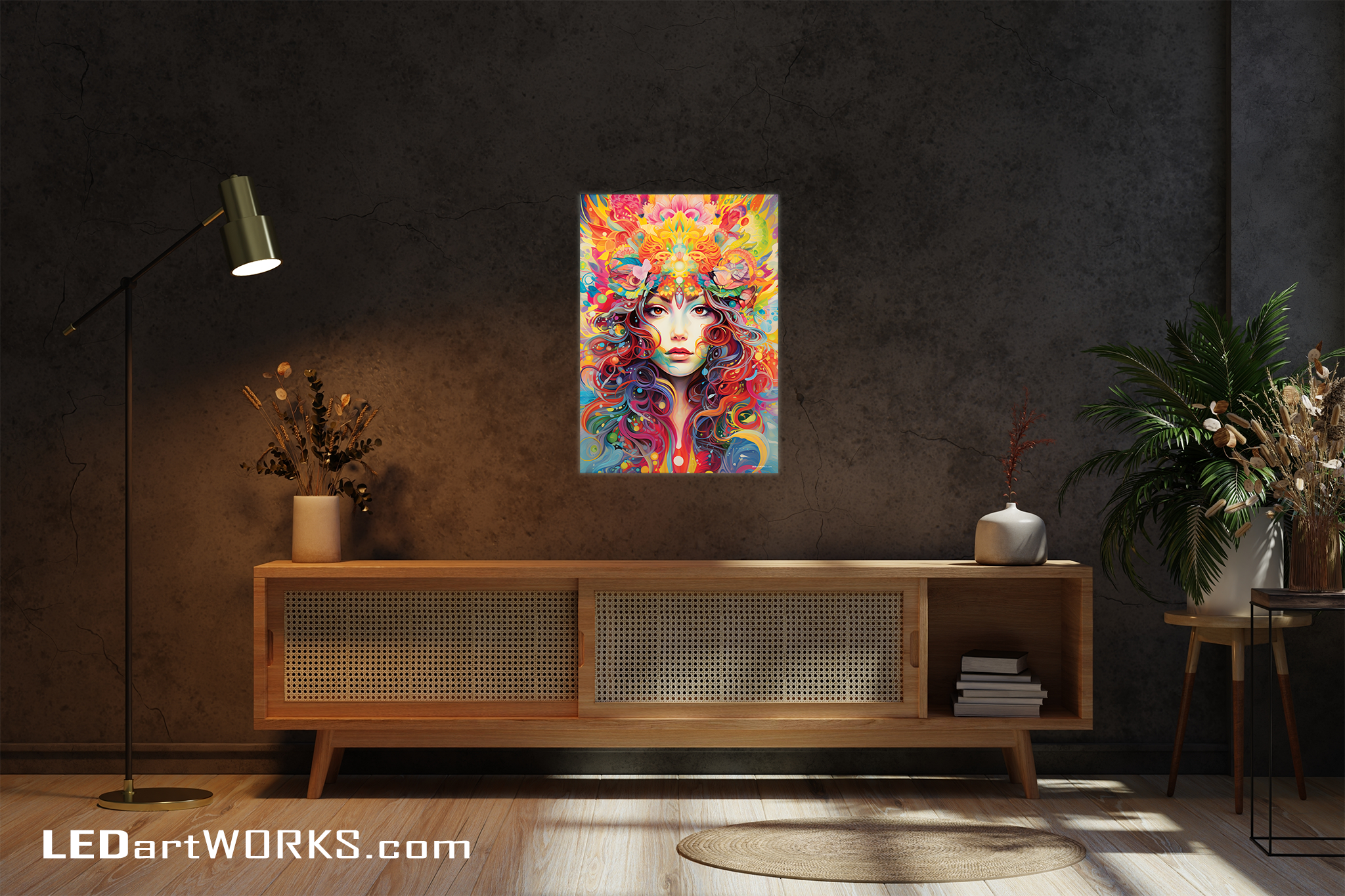Aurora Muse – Illuminated Psychedelic Portrait Art