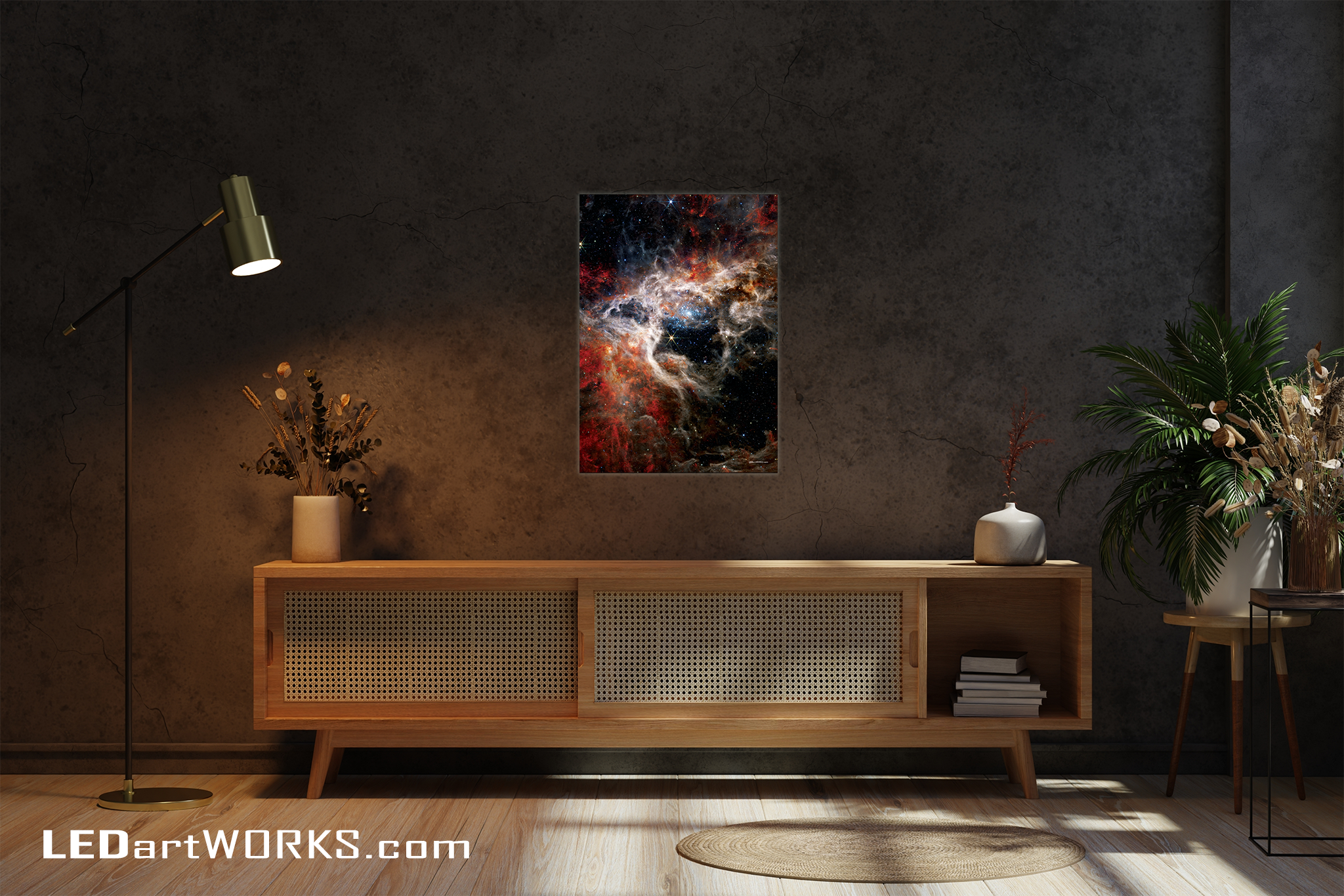 Tarantula Nebula – Illuminated Deep-Space Phenomenon Art