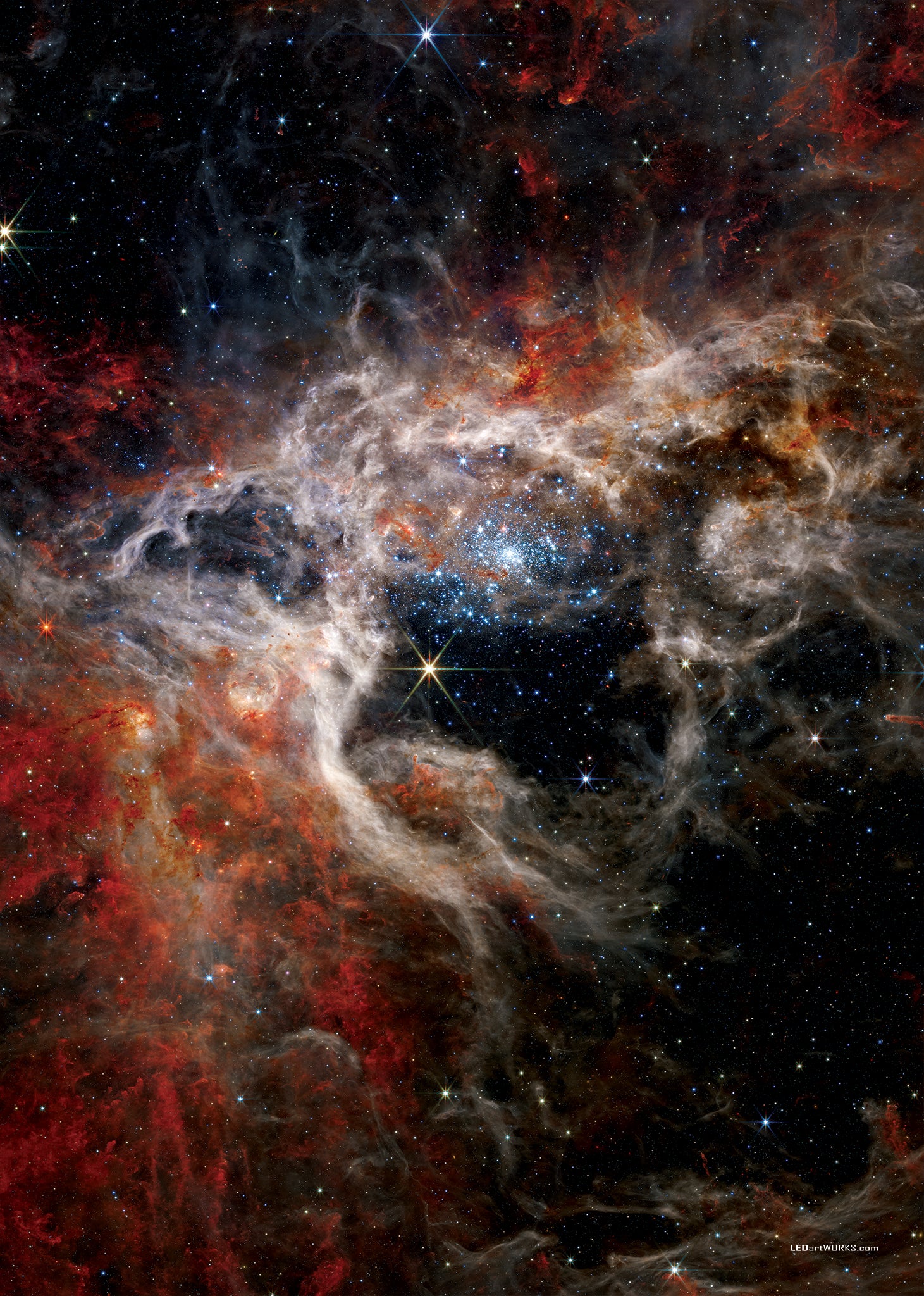 Tarantula Nebula – Illuminated Deep-Space Phenomenon Art